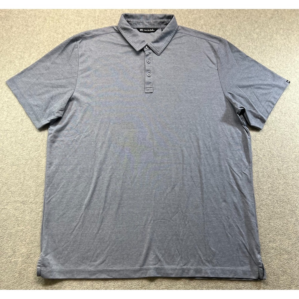 Travis Mathew Mens Golf Polo‎ Shirt Gray Short Sleeve Spread Collared XXL